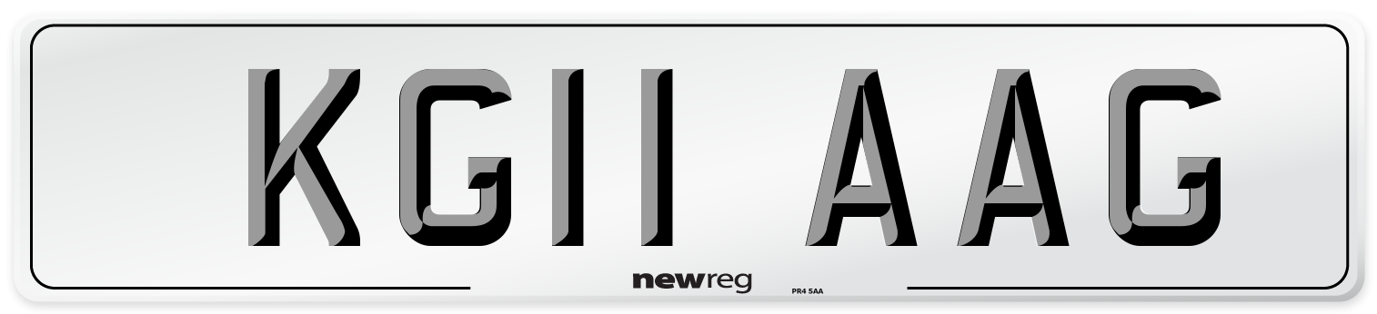 KG11 AAG Number Plate from New Reg